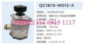 QC18/15-WD12-X,动力转向齿轮泵,济南泉达汽配有限公司