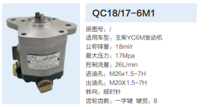QC18/17-6M1,动力转向齿轮泵,济南泉达汽配有限公司