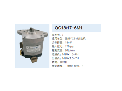 QC18/17-6M1,动力转向齿轮泵,济南泉达汽配有限公司