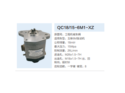 QC18/15-6M1-XZ,动力转向齿轮泵,济南泉达汽配有限公司