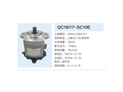 QC18/17-SC10E,动力转向齿轮泵,济南泉达汽配有限公司