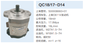 QC18/17-D14,动力转向齿轮泵,济南泉达汽配有限公司