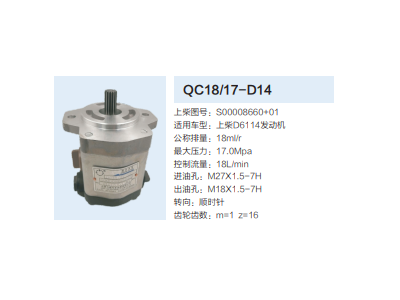 QC18/17-D14,动力转向齿轮泵,济南泉达汽配有限公司