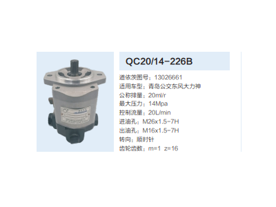 QC20/14-226B,动力转向齿轮泵,济南泉达汽配有限公司