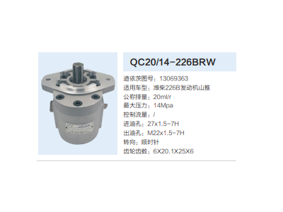 QC20/14-226BRW,动力转向齿轮泵,济南泉达汽配有限公司