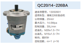 QC20/14-226BA,动力转向齿轮泵,济南泉达汽配有限公司