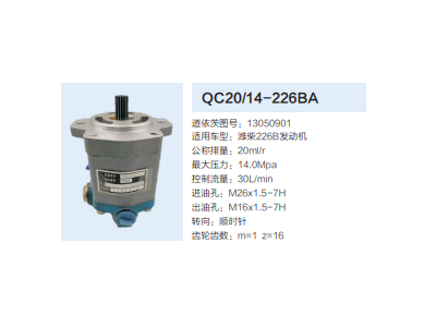 QC20/14-226BA,动力转向齿轮泵,济南泉达汽配有限公司