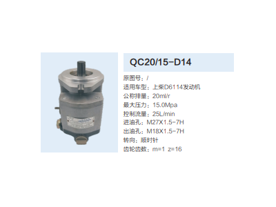 QC20/15-D14,动力转向齿轮泵,济南泉达汽配有限公司