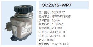 60275077,动力转向齿轮泵,济南泉达汽配有限公司