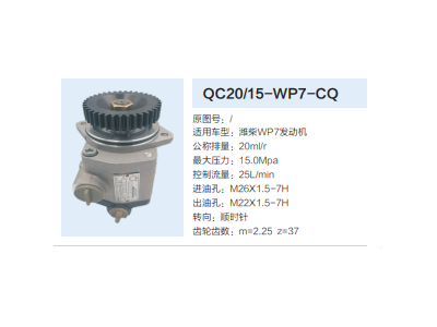 QC20/15-WP7-CQ,动力转向齿轮泵,济南泉达汽配有限公司