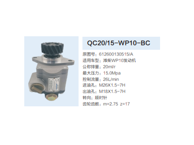 612600130515,齿轮泵,济南泉达汽配有限公司