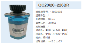 QC20/20-226BR,齿轮泵,济南泉达汽配有限公司
