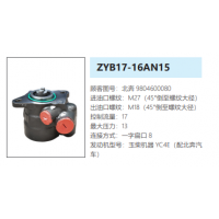 ZYB17-16AN15北方奔馳方向助力泵轉向油泵液壓泵