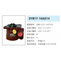 ZYB17-16AS14玉柴发动机方向助力泵动力转向油泵液压泵