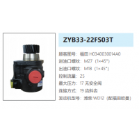 ZYB33-22FS03T福田欧曼方向助力泵转向泵液压油泵动力泵