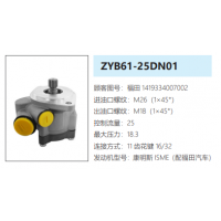 ZYB61-25DN01福田歐曼轉(zhuǎn)向泵助力泵液壓油泵轉(zhuǎn)子泵