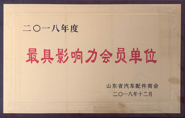 山東省汽車配件商會最具影響力會員單位