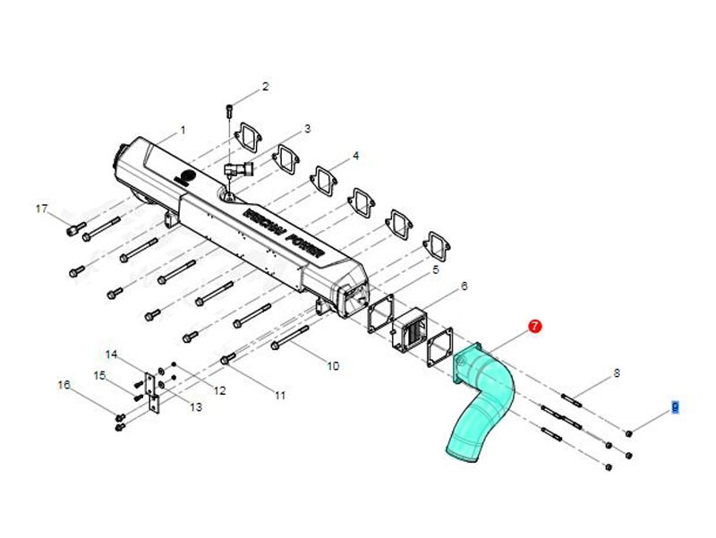 612640120059,Supercharger connection bend,济南向前汽车配件有限公司