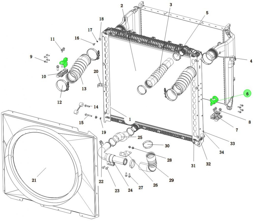 DZ9X259538062,Cooler mounting bracket,济南向前汽车配件有限公司