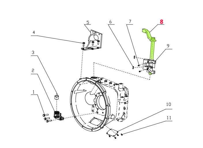 WG2203260008,Shift fork shaft assembly,济南向前汽车配件有限公司