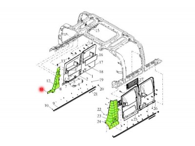 DZ14251610420  右角板总成,Right corner panel assy,济南向前汽车配件有限公司