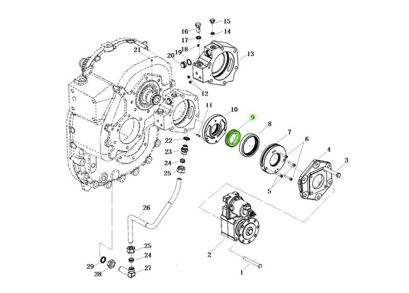 陕汽德龙 株齿ZQC1200 ZQC2000 传动分动箱系统 3086000394  油泵齿轮/L913310000   油泵齿轮
