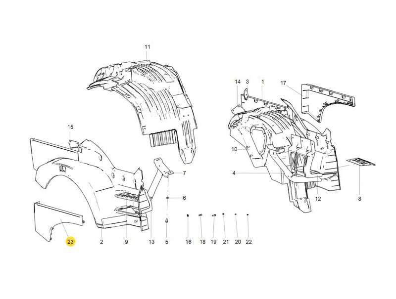 WG1664235006  右前翼子板后段,Right rear fender, front,济南向前汽车配件有限公司