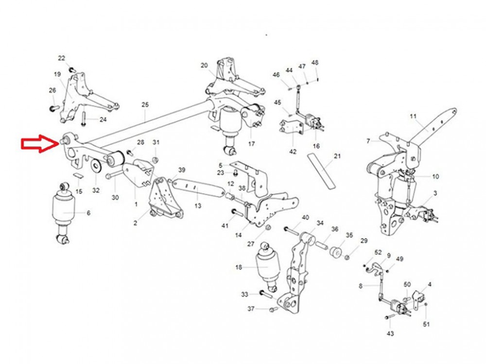 810-96210-0609 驾驶室前悬衬套（前）,Cab front suspension bushing. - Front,济南向前汽车配件有限公司