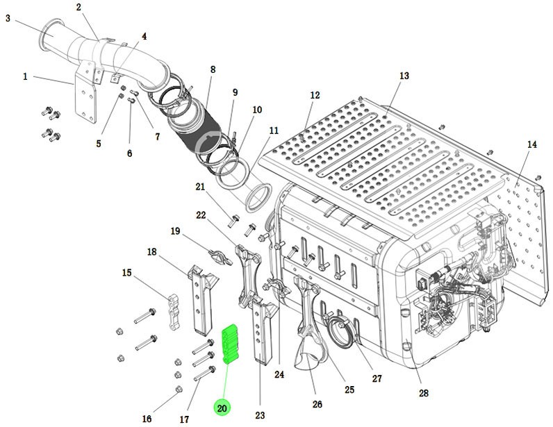 DZ96319740354   SCR箱垫套,SCR box gasket,济南向前汽车配件有限公司
