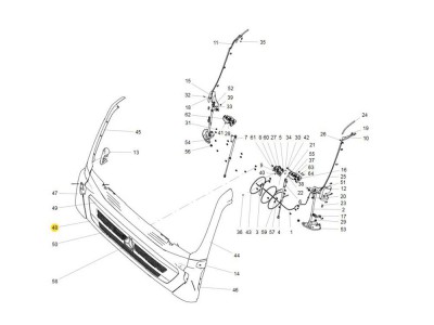WG1662115010 散热器面罩,Radiator mask,济南向前汽车配件有限公司