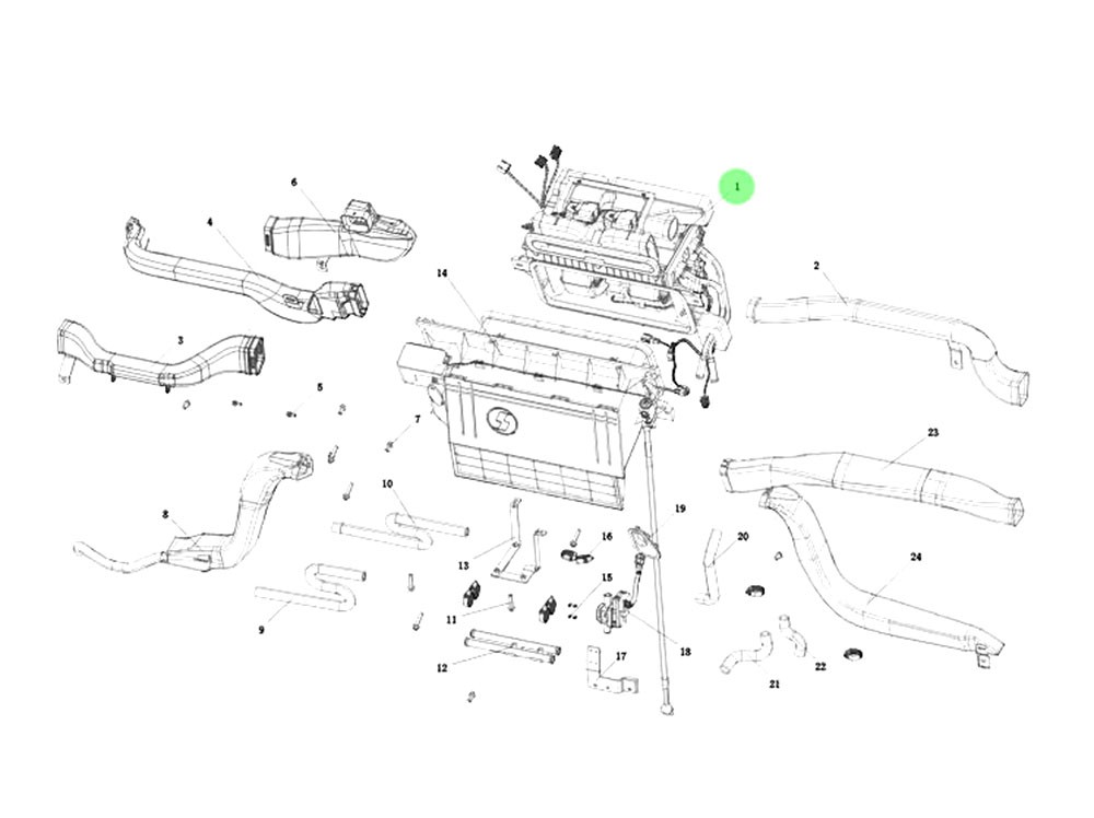 DZ15221841001  空调本体总成,Air conditioner body assembly,济南向前汽车配件有限公司