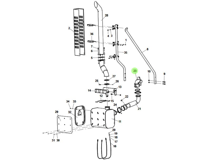 WG9725542199  EVB排气管总成,EVB exhaust pipe assembly,济南向前汽车配件有限公司