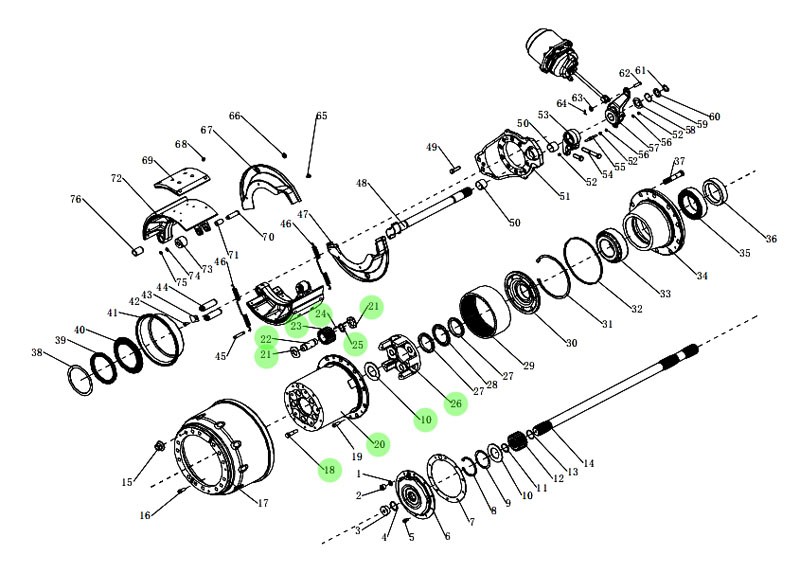F81.35114.6111  轮边减速器总成,Wheel reducer assembly,济南向前汽车配件有限公司