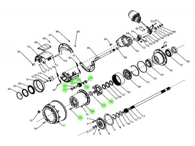F81.35114.6111  轮边减速器总成,Wheel reducer assembly,济南向前汽车配件有限公司