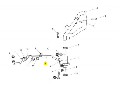 202V06303-5311  空压机冷却回水管,Air compressor cooling return pipe,济南向前汽车配件有限公司