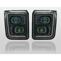 上汽红岩杰狮大灯总成杰卡c100c500m500改装全LED大灯总成