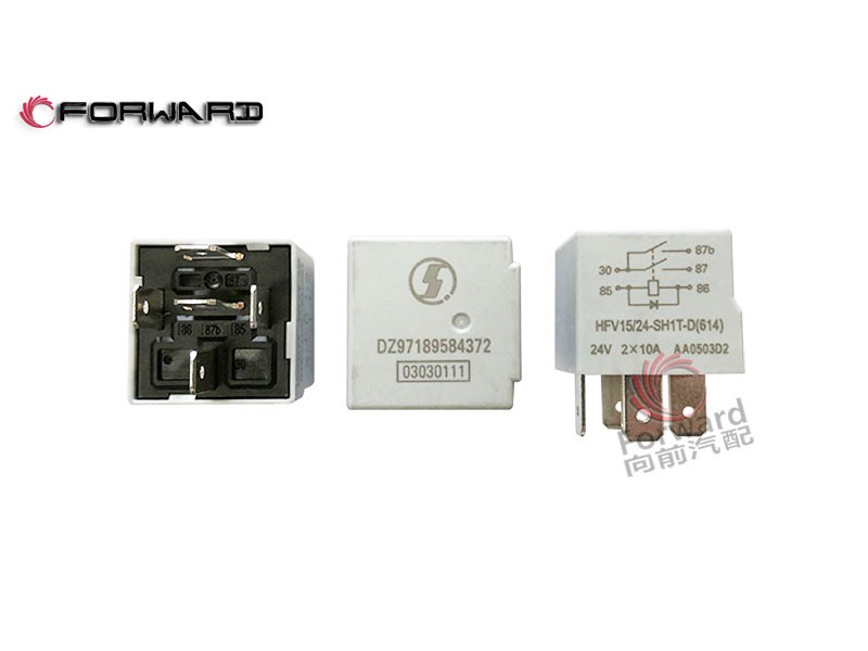 SHACMAN X3000  车身电器系统 DZ97189584372  继电器（10A×2）/DZ97189584372  继电器（10A×2）
