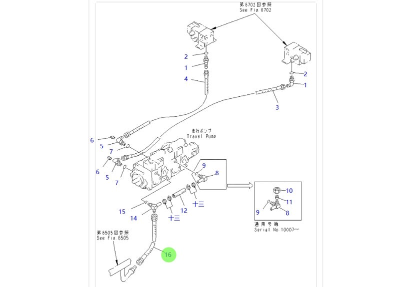 KOMATSU小松  行走馬達(dá)液壓系統(tǒng) 07102-20603  行駛馬達(dá)油管/07102-20603  行駛馬達(dá)油管