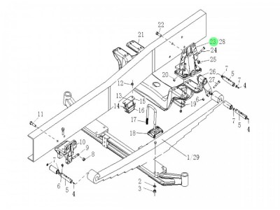 WG9925520202 前簧右后支架,Front spring right rear bracket,济南向前汽车配件有限公司