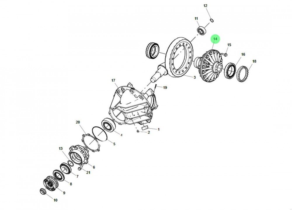 AZ710032000059  后桥轮间差速器壳,Rear axle differential housing,济南向前汽车配件有限公司
