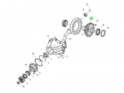AZ710032000059  后桥轮间差速器壳,Rear axle differential housing,济南向前汽车配件有限公司