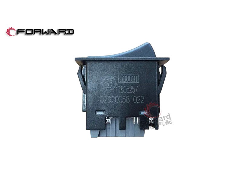 DZ9200581022  后工作灯翘板开关,Rear work light rocker switch,济南向前汽车配件有限公司
