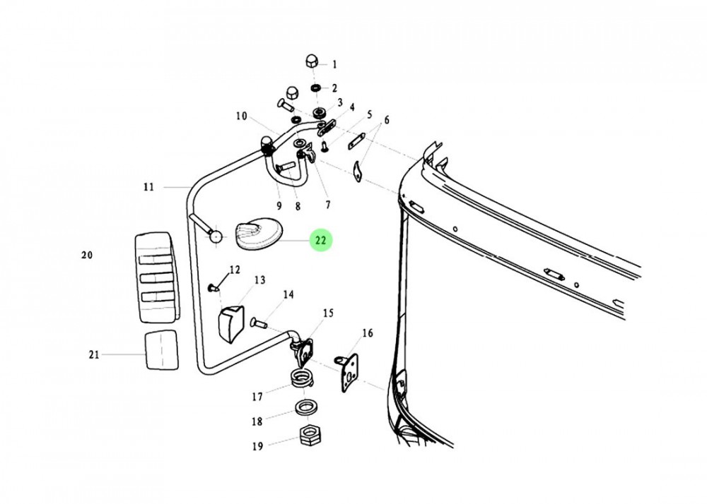 DZ13241770070 下视镜总成,Downview mirror assembly,济南向前汽车配件有限公司