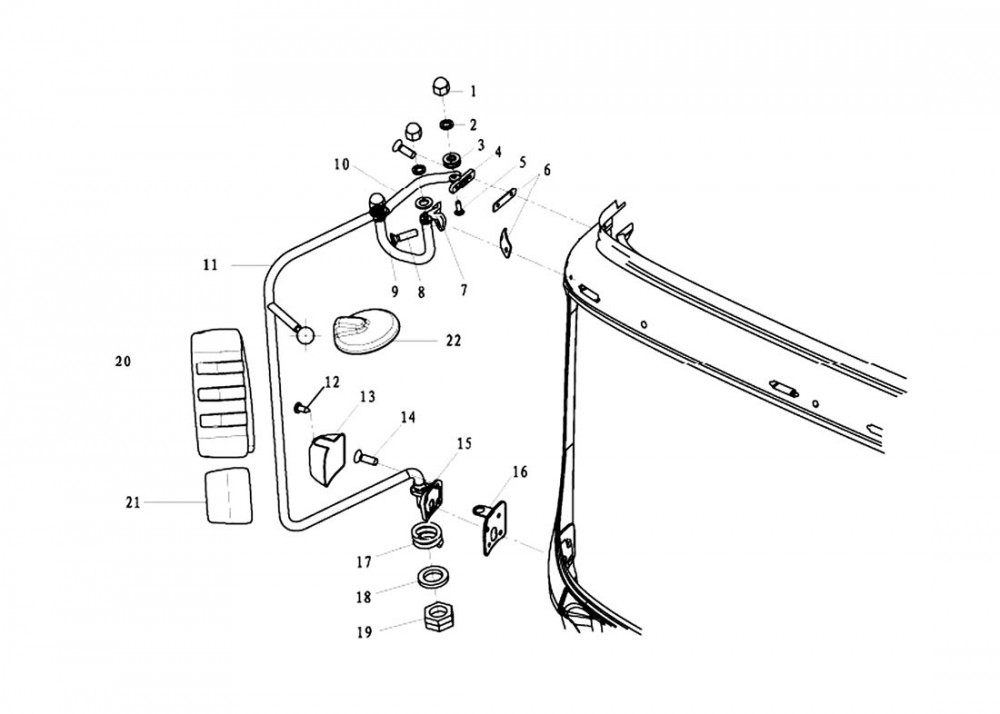 DZ13241771201 右后视镜带支架总成,Right rearview mirror assembly,济南向前汽车配件有限公司