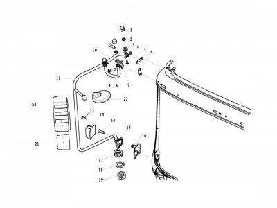 DZ13241771201 右后视镜带支架总成,Right rearview mirror assembly,济南向前汽车配件有限公司