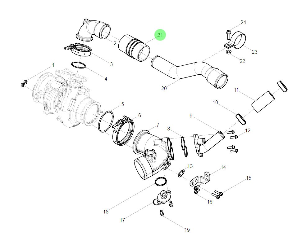 1006392537 气路连接胶管,Gas line connection rubber hose,济南向前汽车配件有限公司