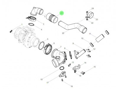 1006392537 气路连接胶管,Gas line connection rubber hose,济南向前汽车配件有限公司