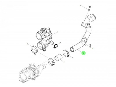 1019104664  压气机出气管总成,Exhaust pipe assembly,济南向前汽车配件有限公司