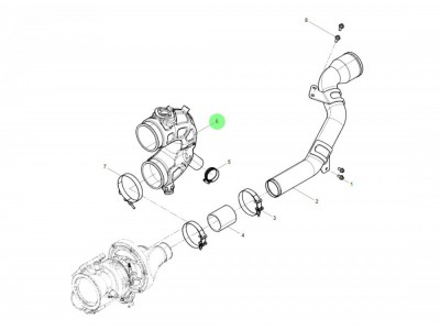 1018117161  压气机进气管总成,Intake pipe assembly,济南向前汽车配件有限公司