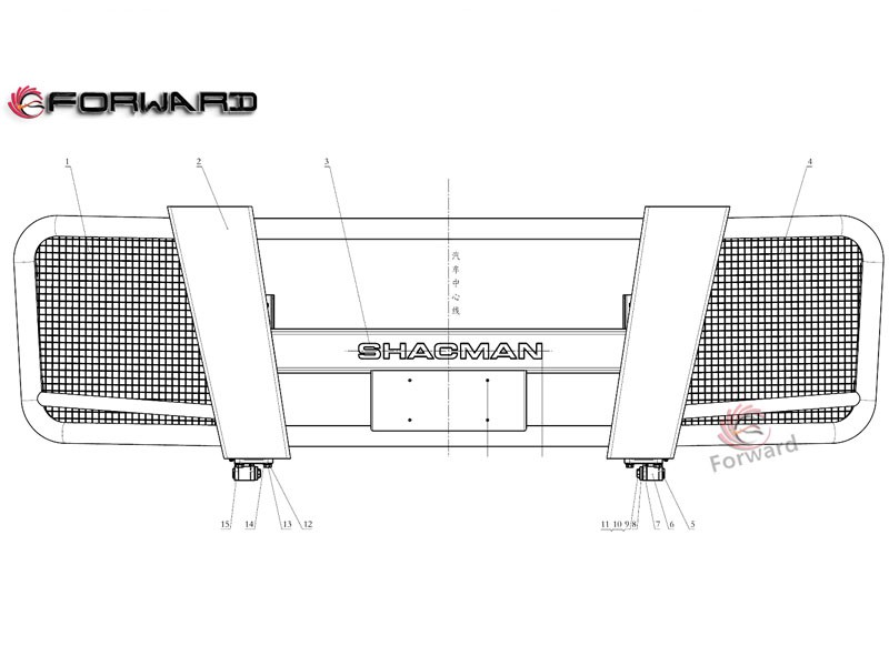 DZ97189630010 前围防护焊接总成,Front guard welding assembly,济南向前汽车配件有限公司